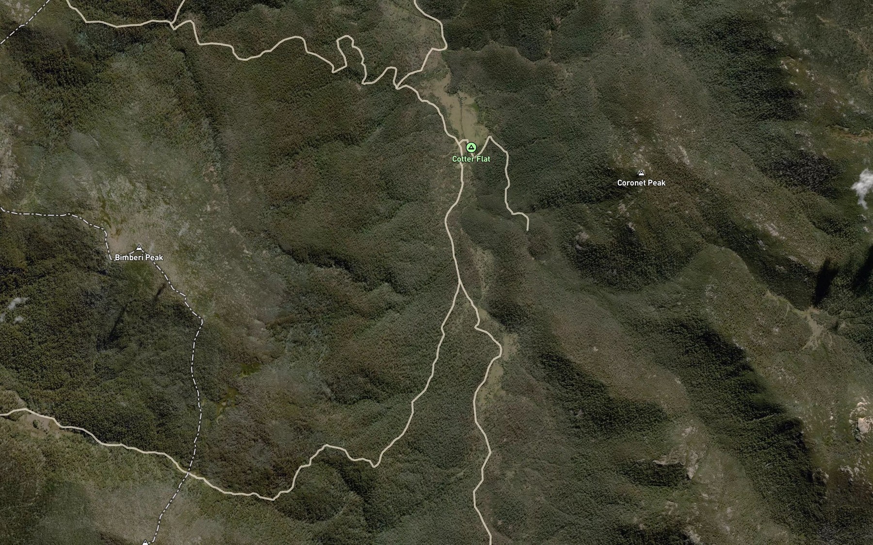 Satellite map of the Bimberi Creek