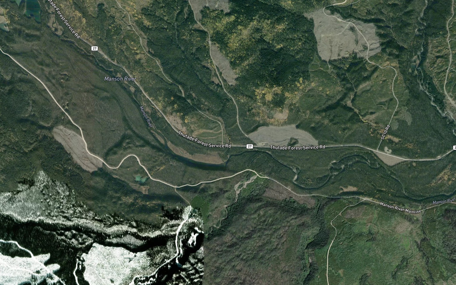 Satellite map of the Dunne Creek