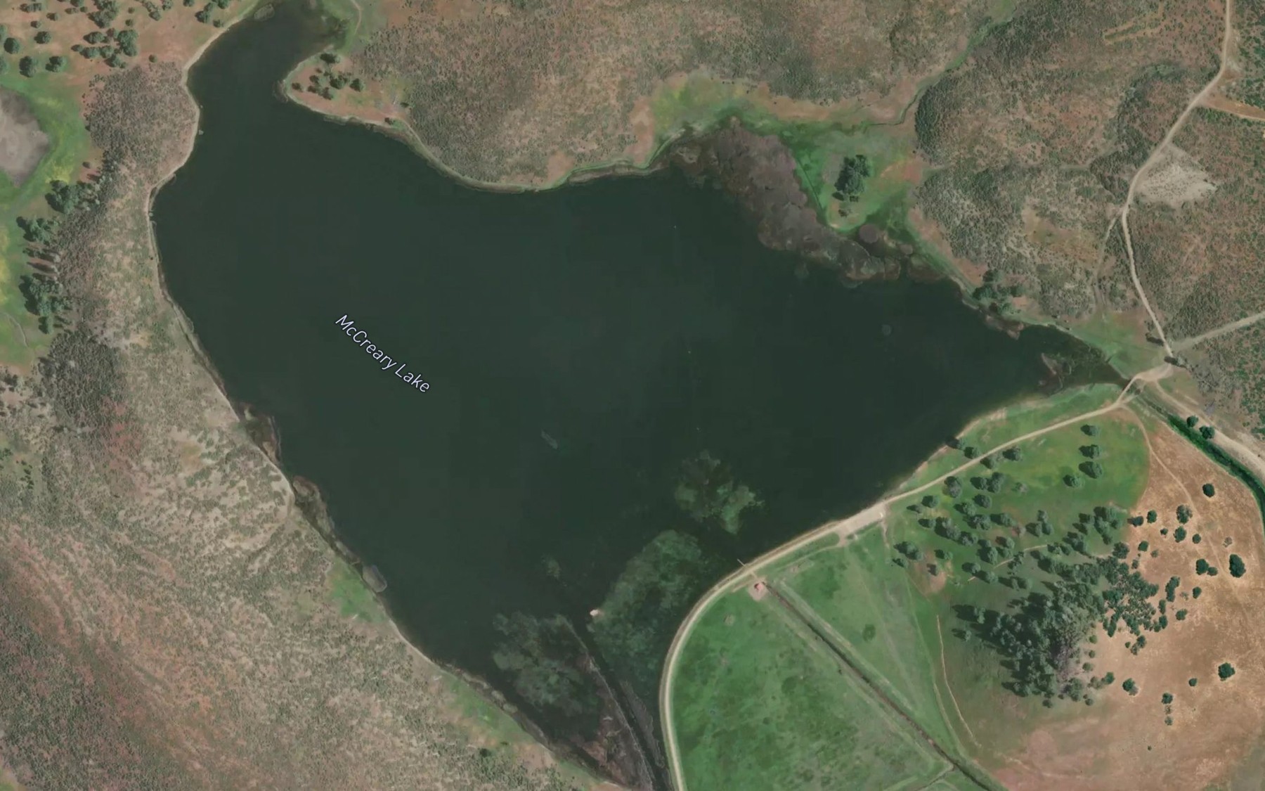 Satellite map of the McCreary Lake