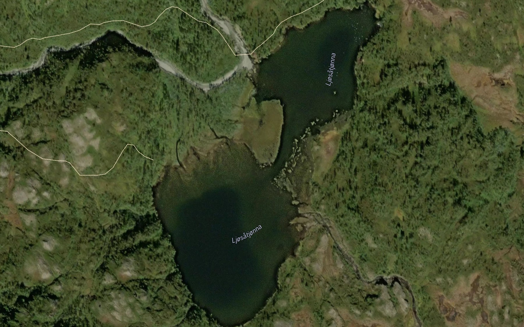 Satellite map of the Gjossatjorna