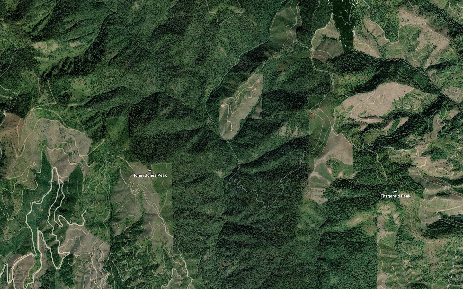 Satellite map of the Day Creek