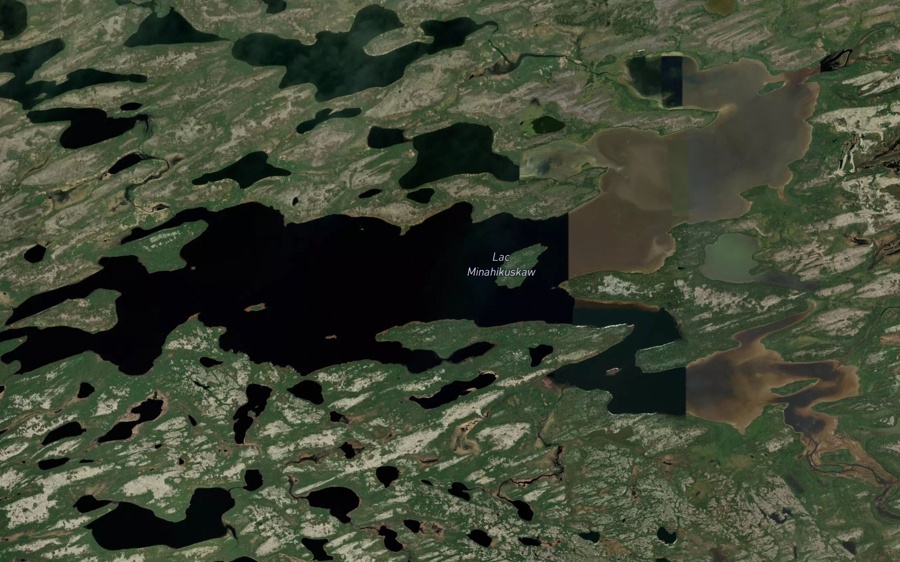 Satellite map of the Lac Minahikuskaw