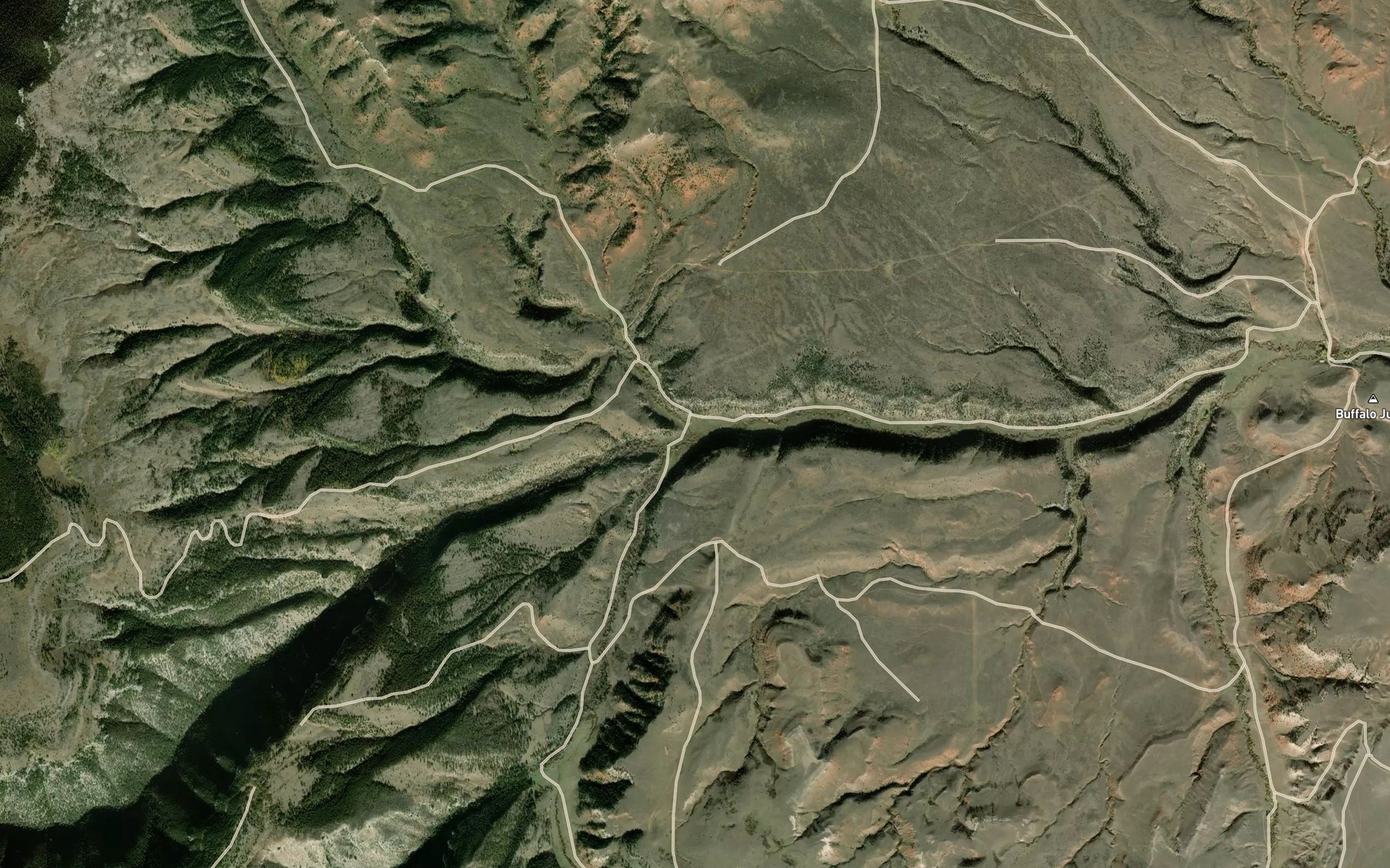 Satellite map of the Red Spring Creek
