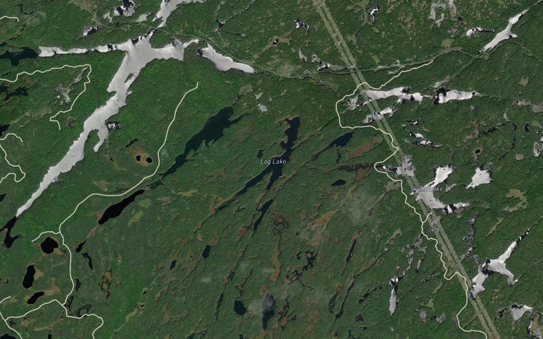 Satellite map of the Log Lake