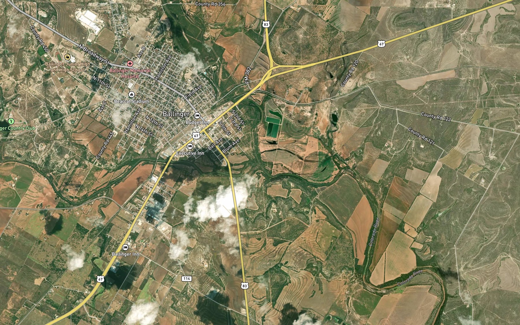 Satellite map of the Elm Creek