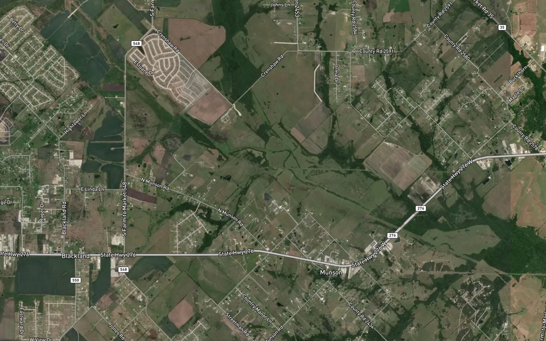 Satellite map of the Klutts Branch