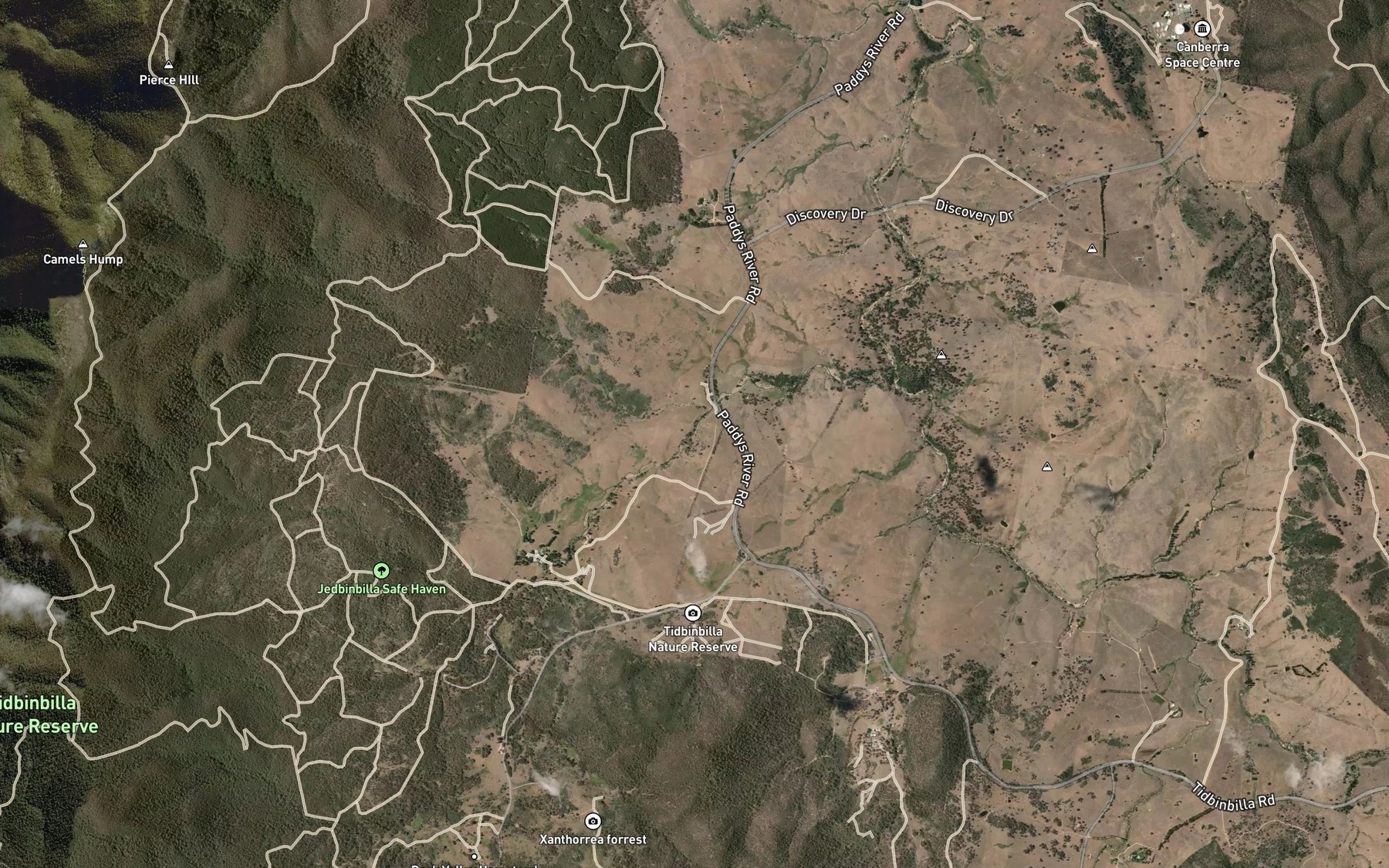 Satellite map of the Hurdle Creek