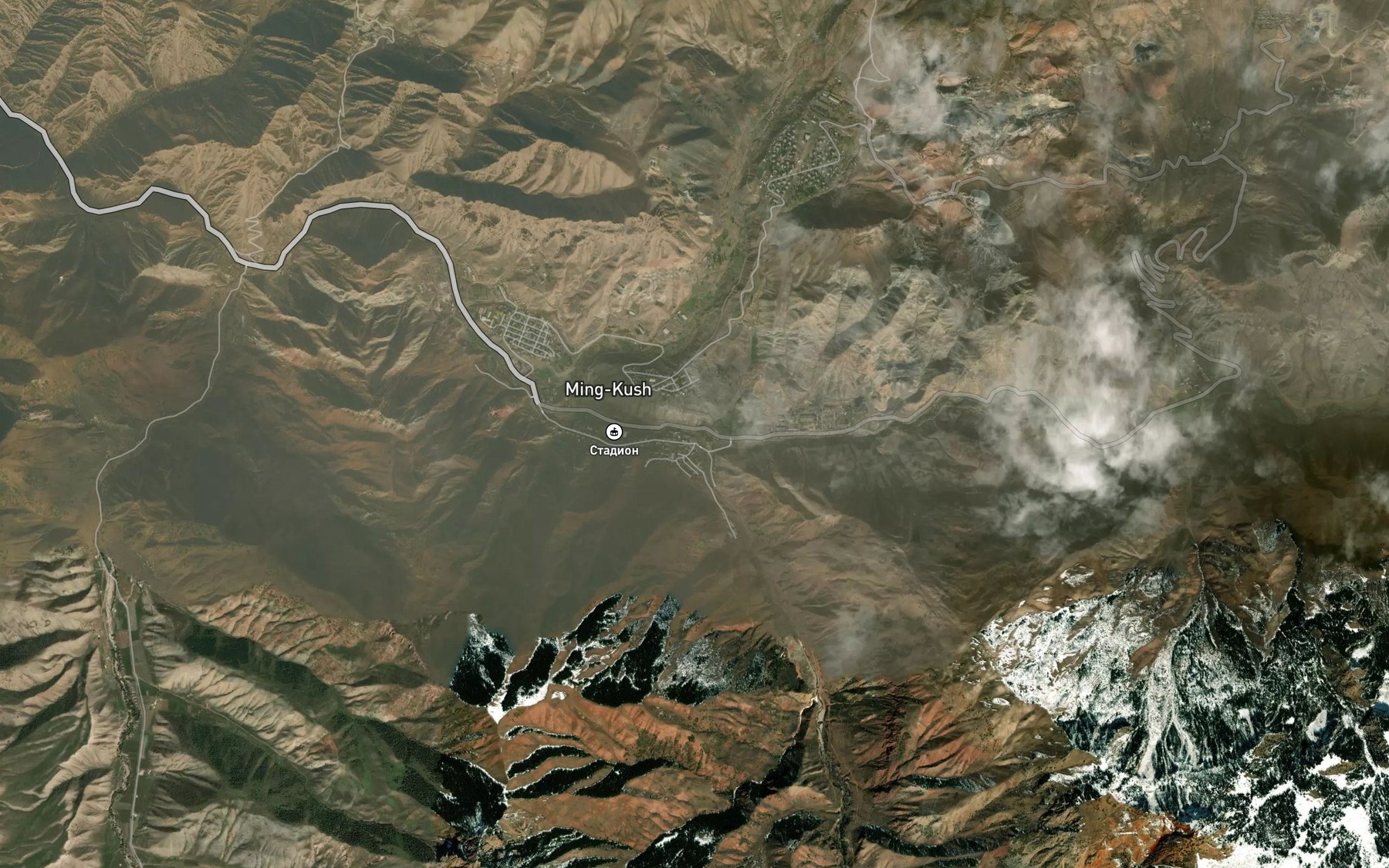 Satellite map of the Tuyuksu