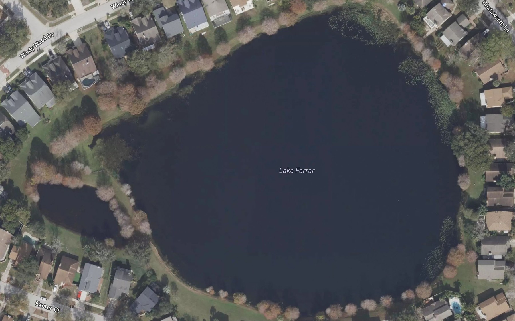 Satellite map of the Lake Farrar