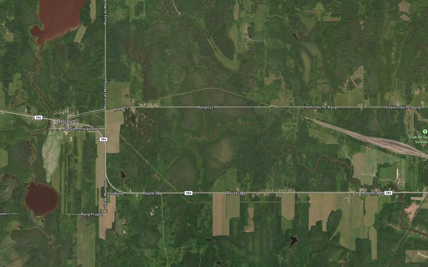 Satellite map of the Ruisseau Poirier