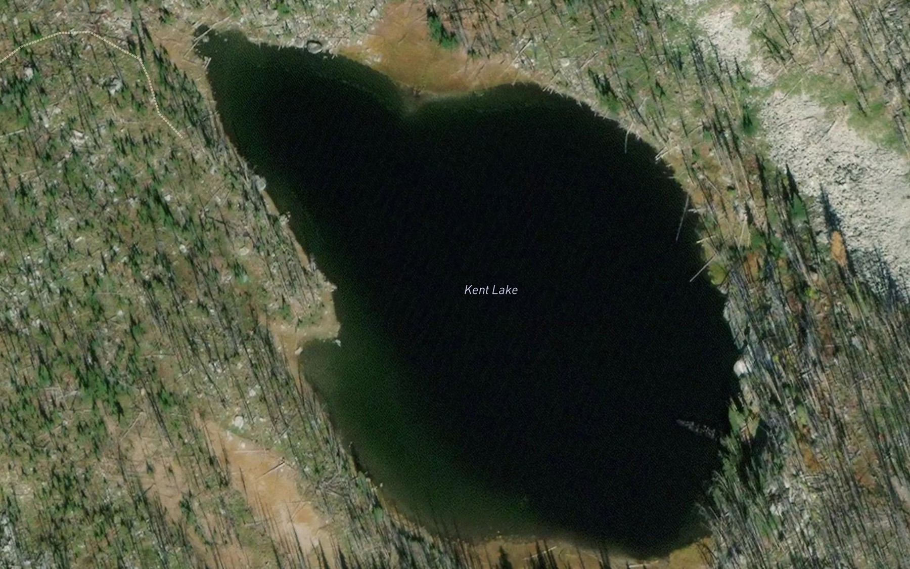 Satellite map of the Kent Lake