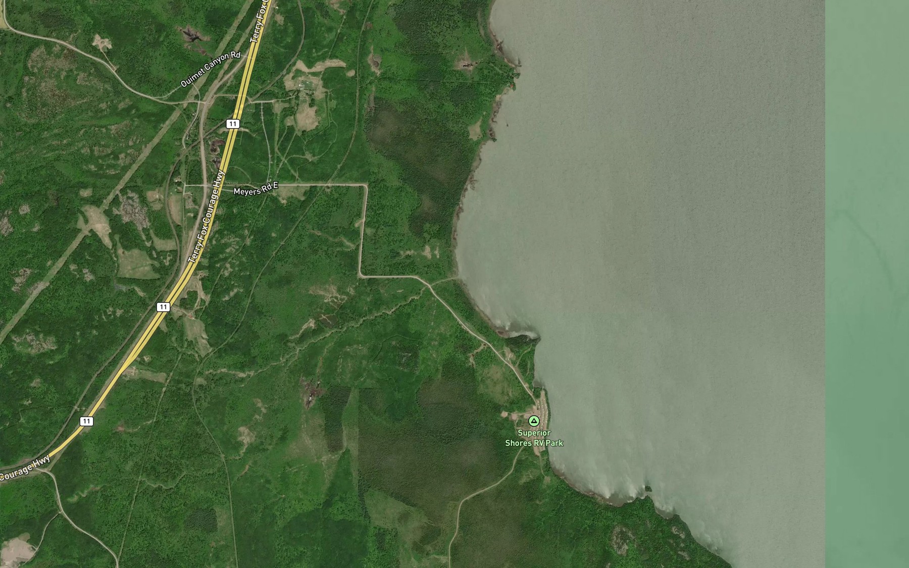 Satellite map of the Cold Creek