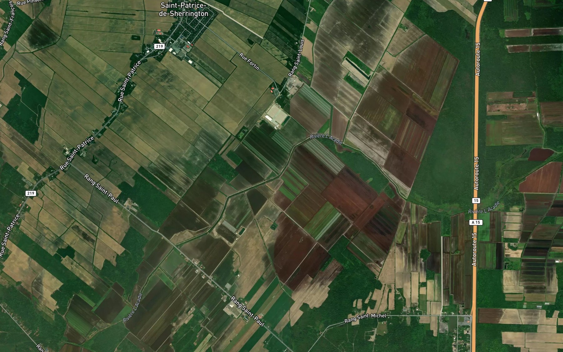 Satellite map of the Ruisseau Boulerice