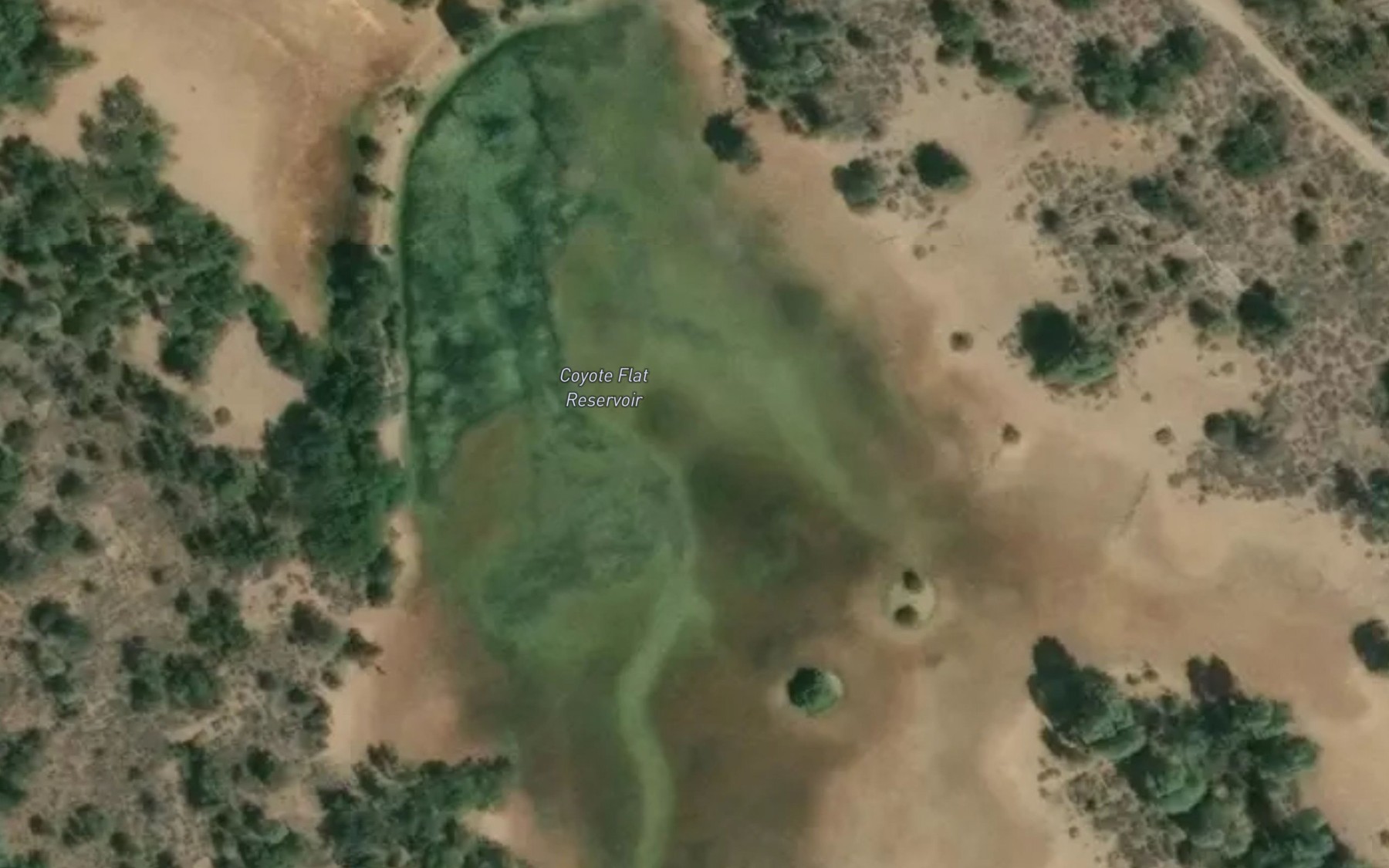 Satellite map of the Coyote Flat Reservoir