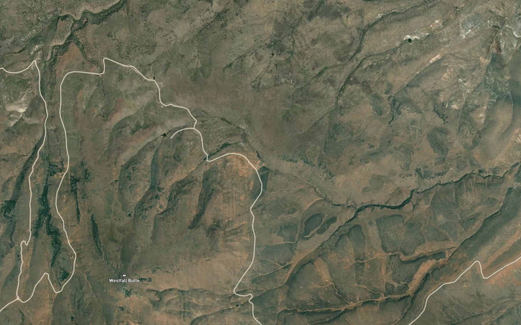 Satellite map of the Gregory Creek Reservoir