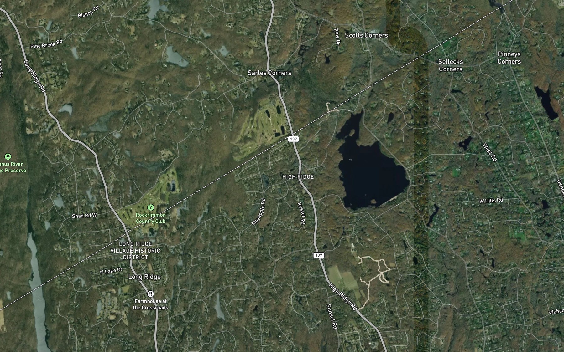 Satellite map of the Doughnut Lake