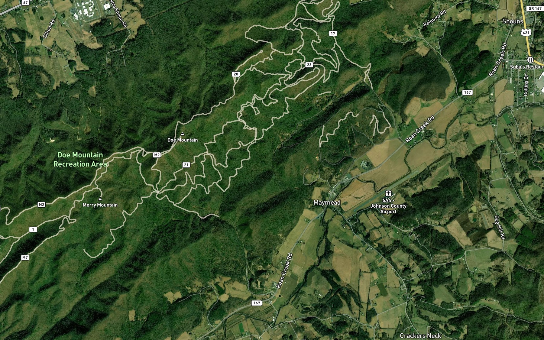 Satellite map of the West Fork Laurel Branch