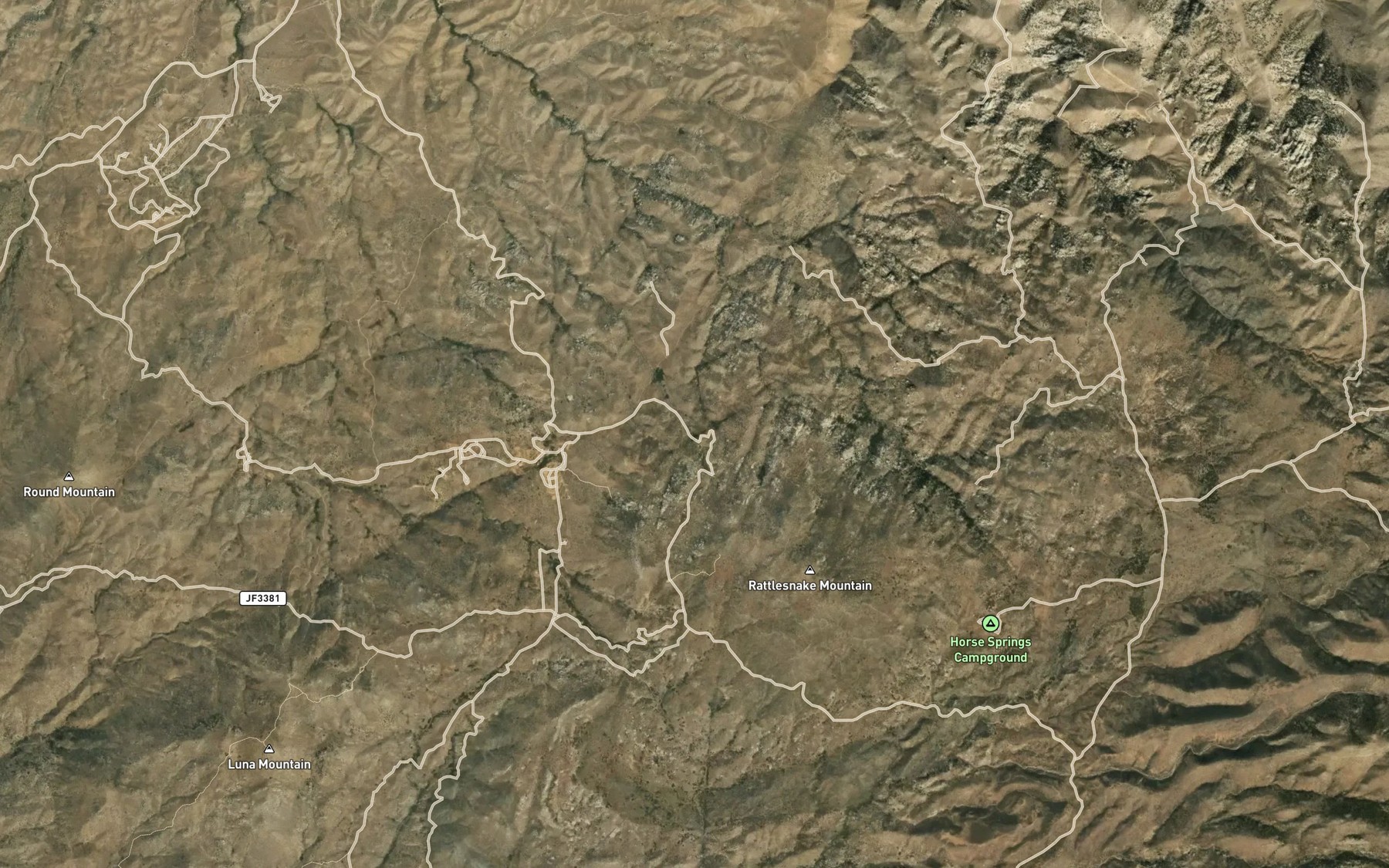Satellite map of the Rattlesnake Spring