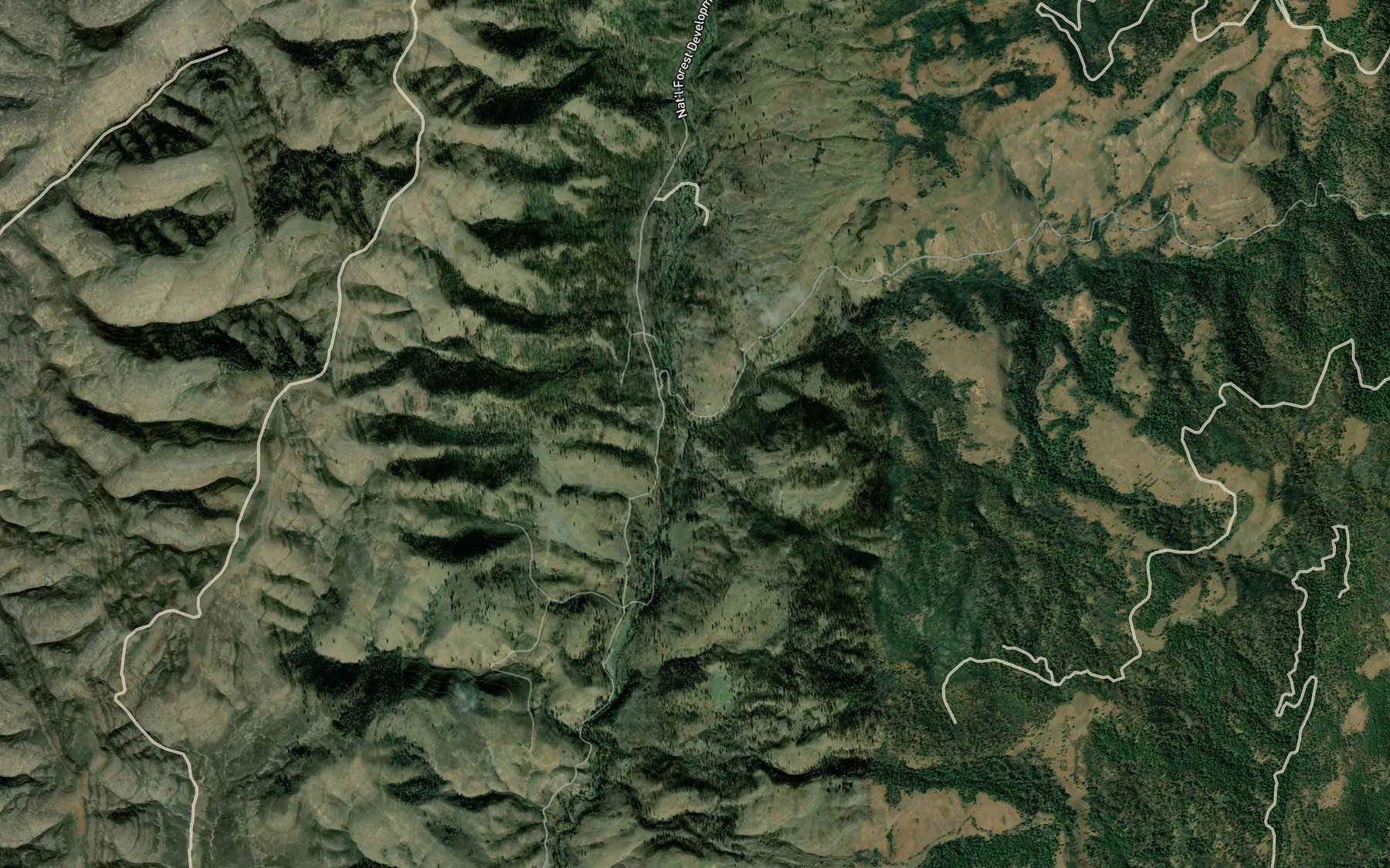 Satellite map of the Third Fork Chief Eagle Eye Creek