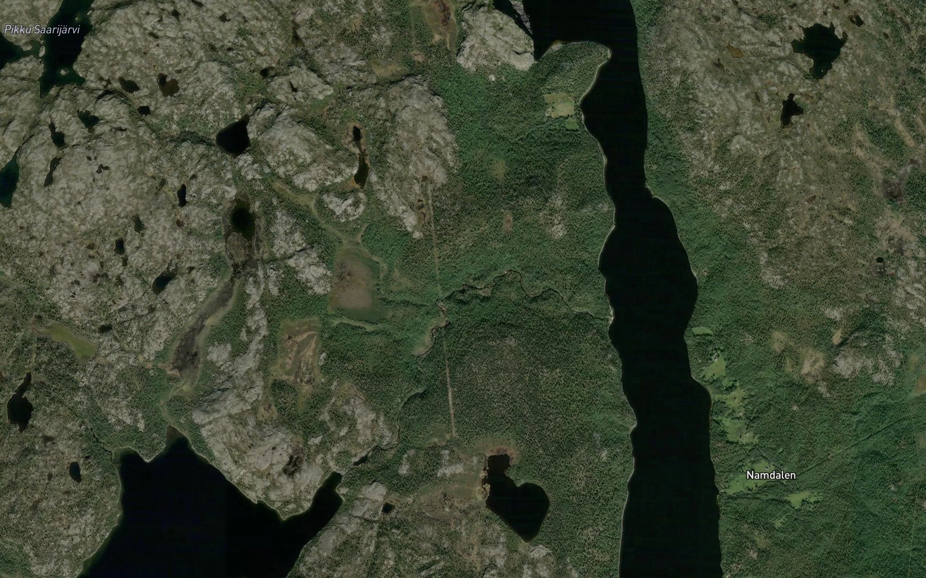 Satellite map of the Sagelva