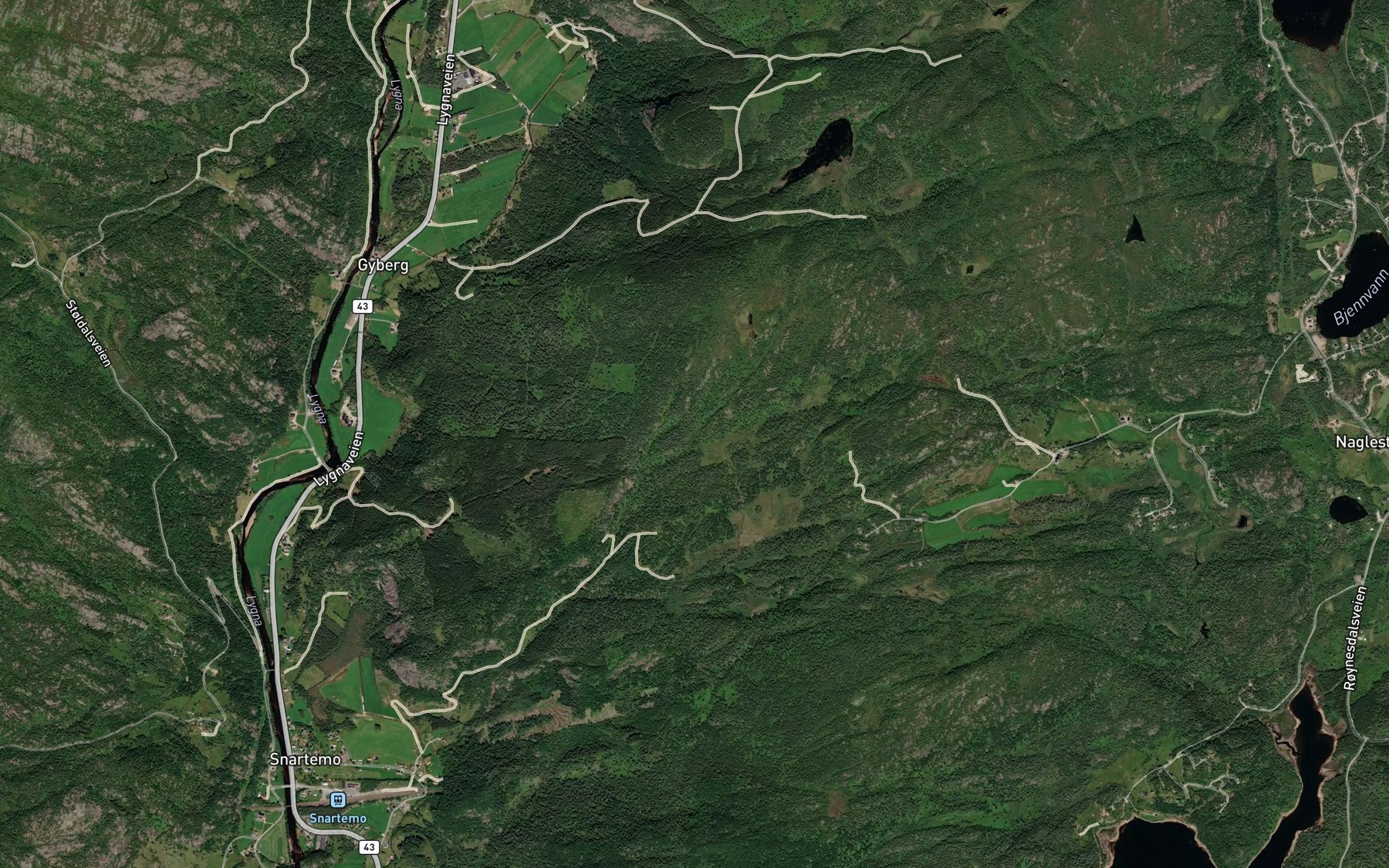 Satellite map of the Lybekk
