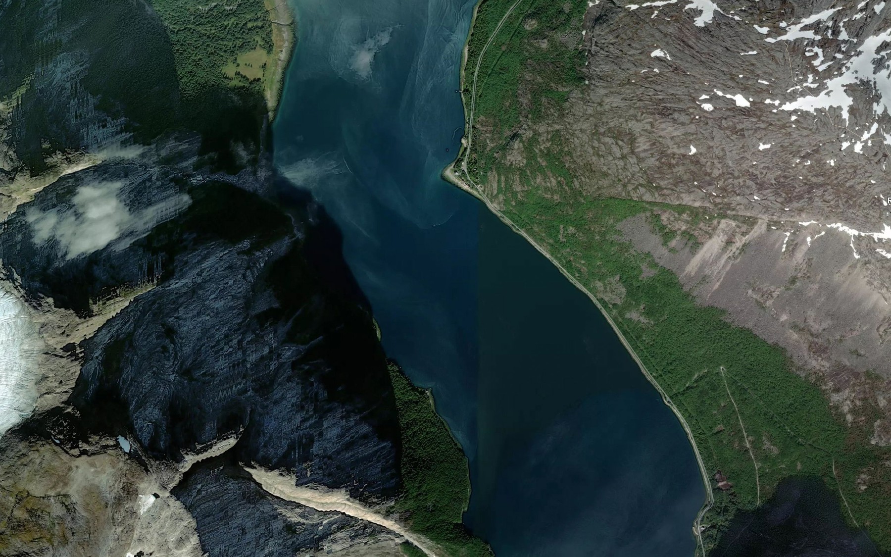 Satellite map of the Sorskjomen