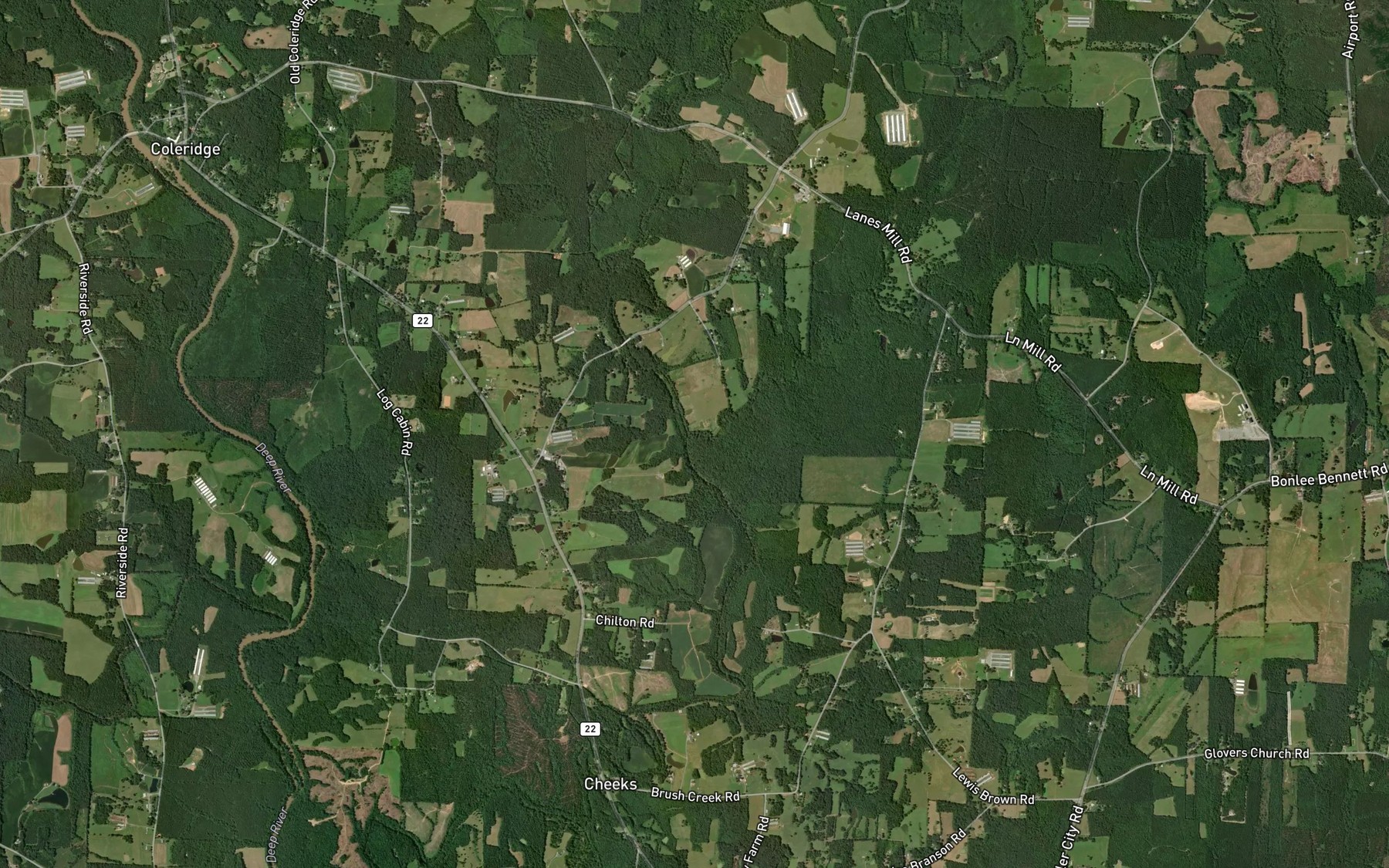 Satellite map of the Little Brush Creek