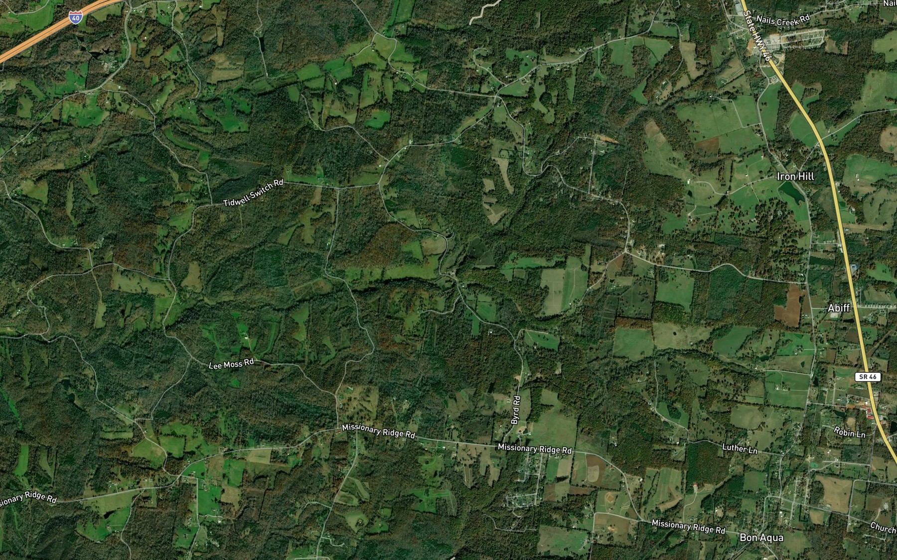 Satellite map of the North Fork Bear Creek