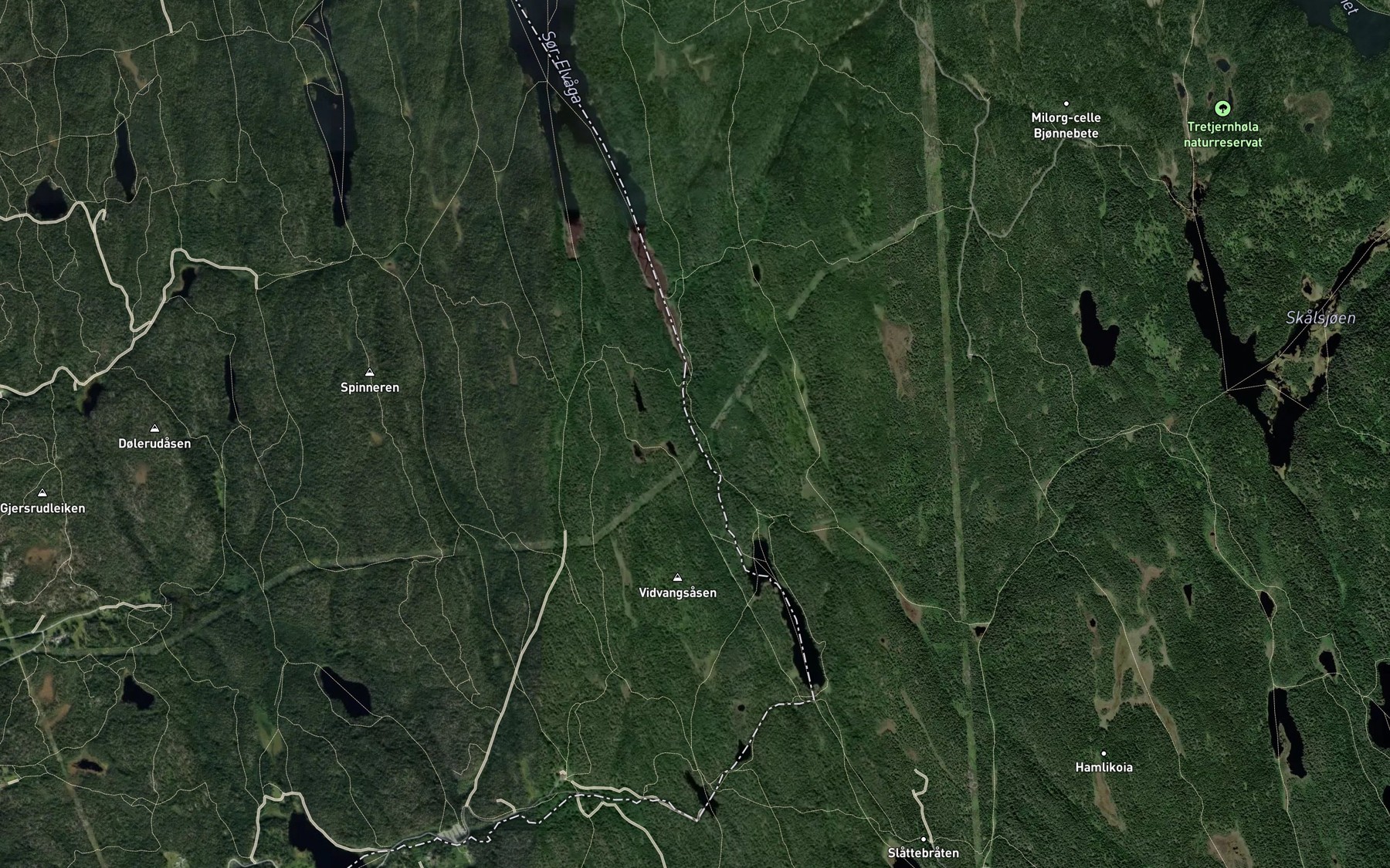 Satellite map of the Eriksvannbekken