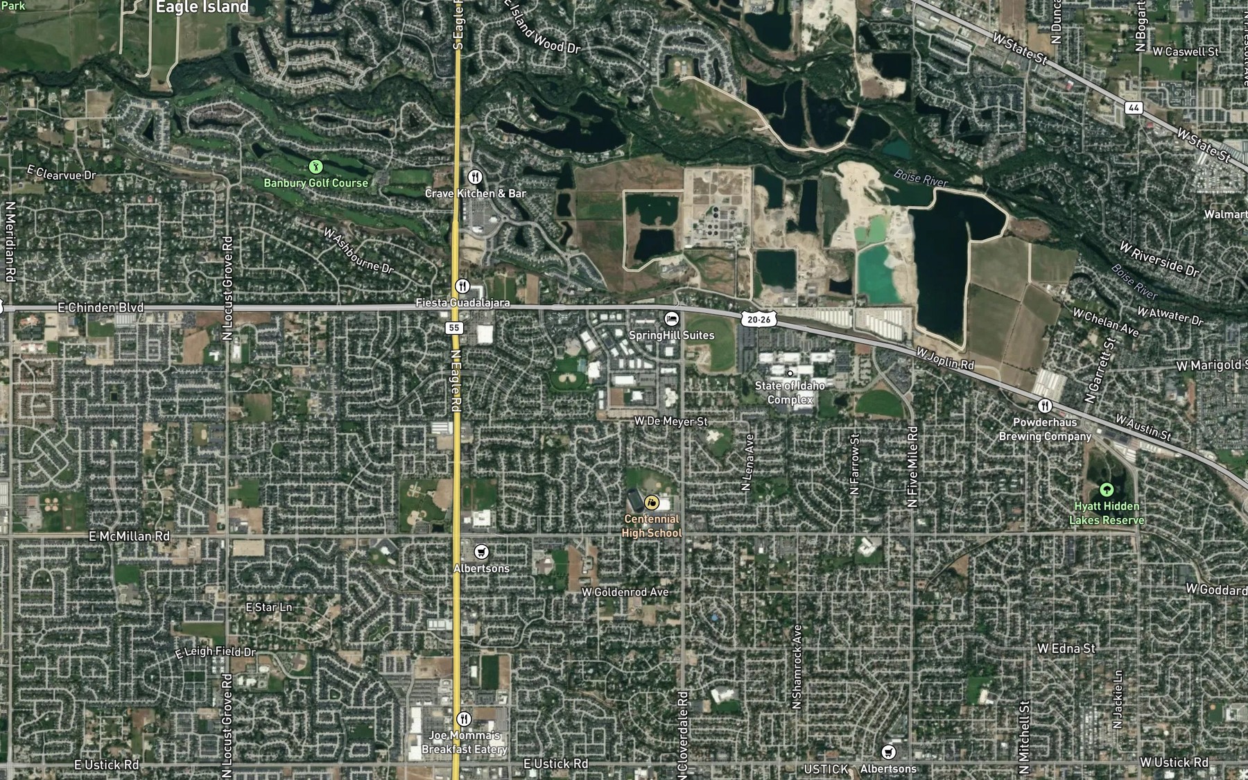 Satellite map of the Zinger Lateral