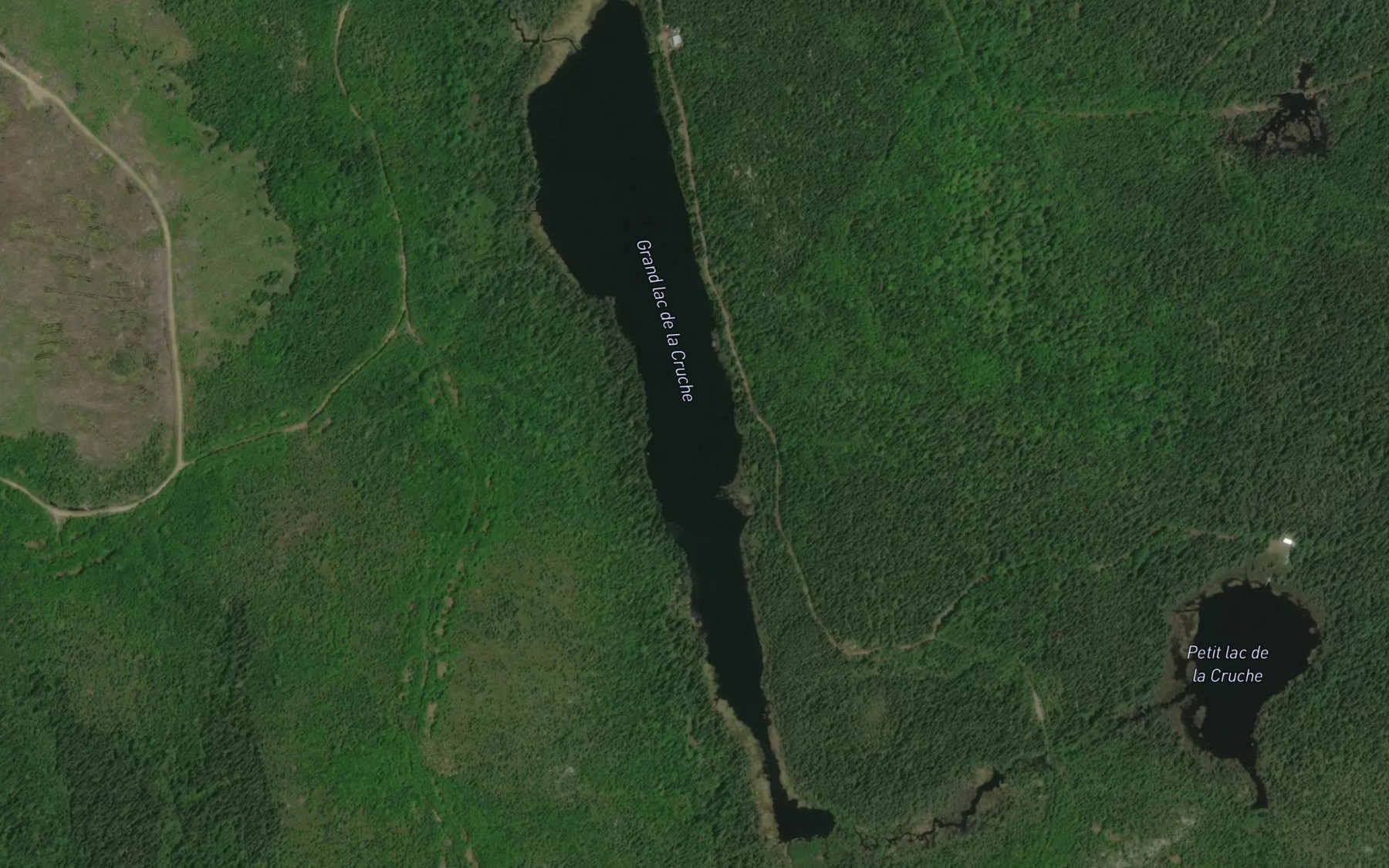 Satellite map of the Grand lac de la Cruche