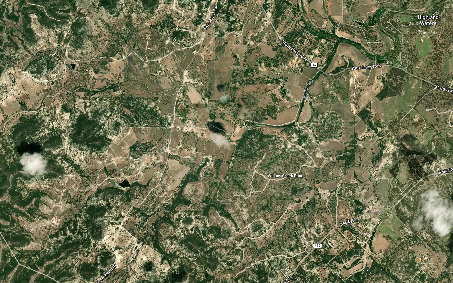 Satellite map of the Pugmore Creek