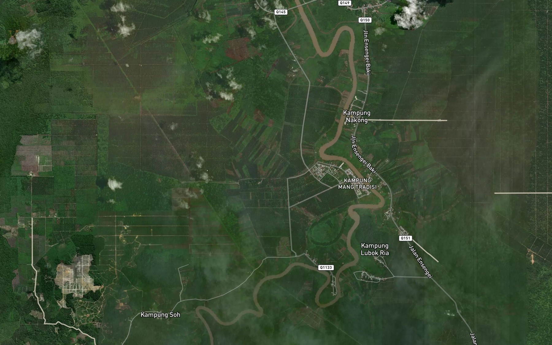 Satellite map of the Sungai Lipat
