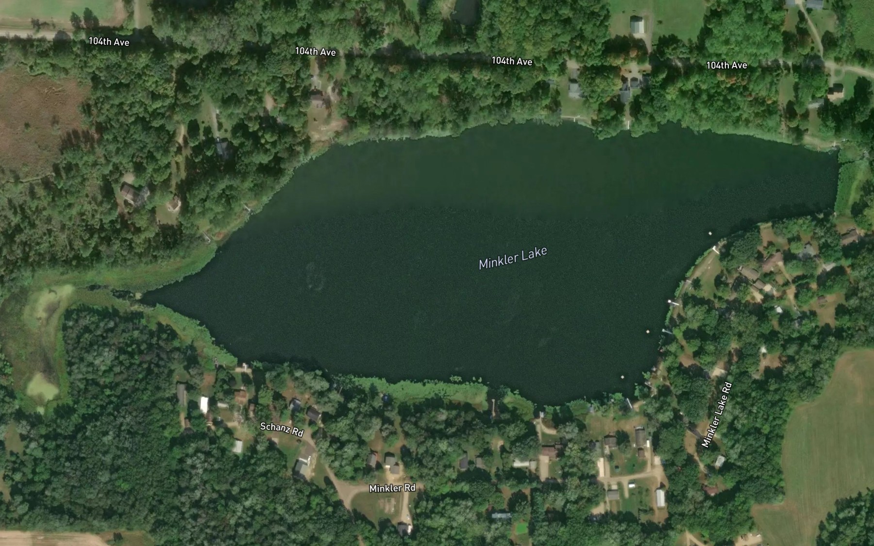Satellite map of the Minkler Lake