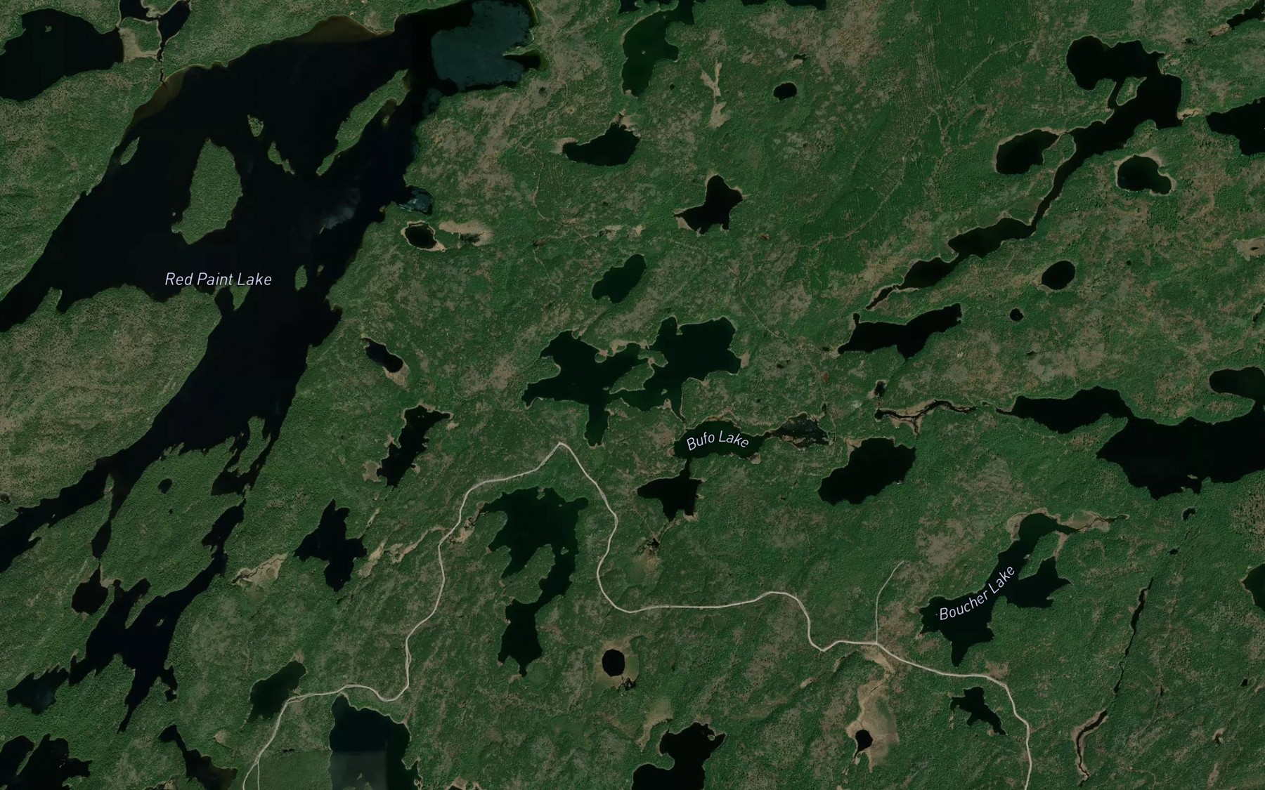 Satellite map of the Twobay Lake