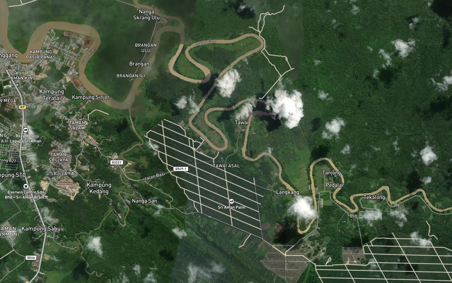 Satellite map of the Sungai Langkang