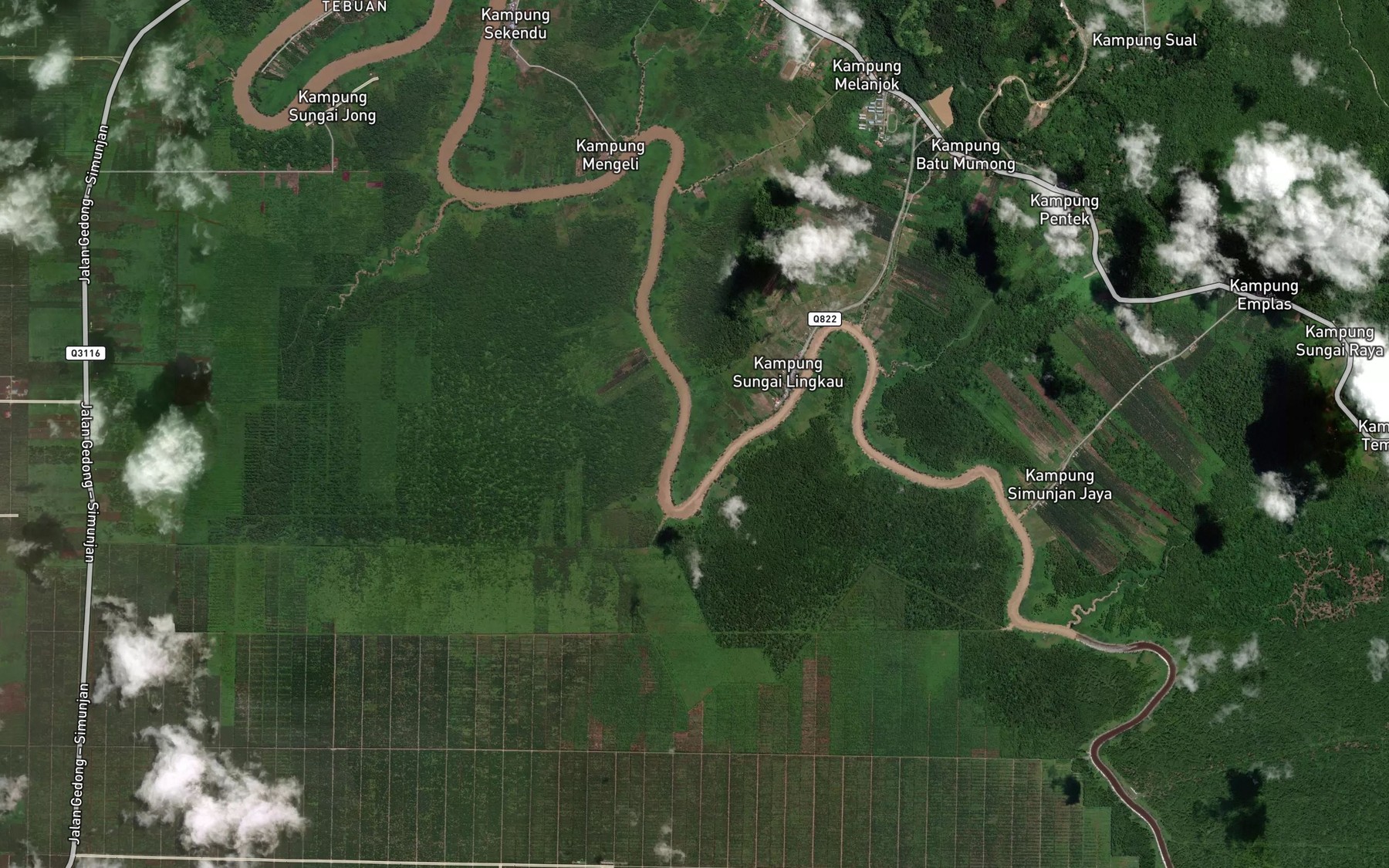 Satellite map of the Sungai Tersak