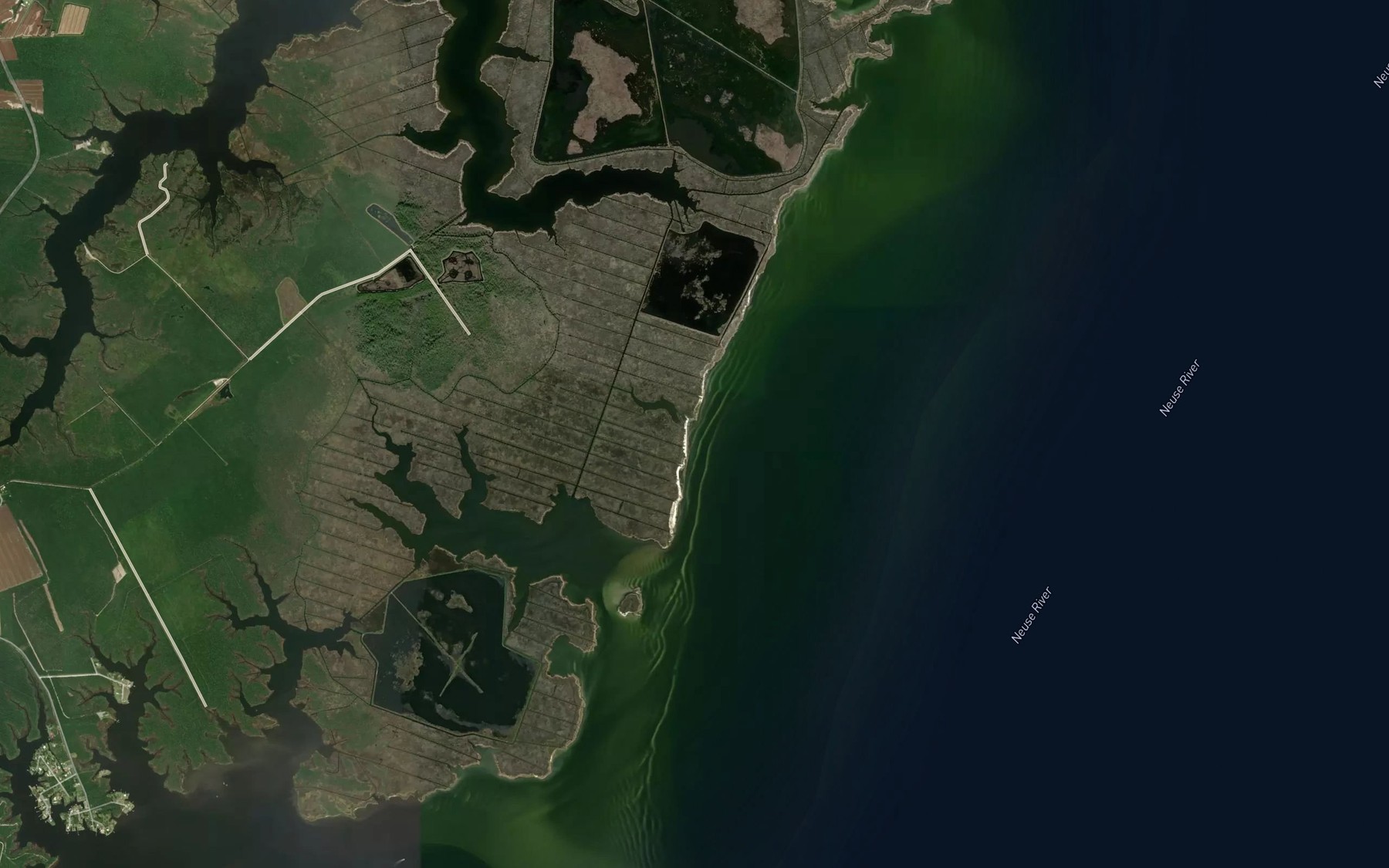 Satellite map of the Wading Creek