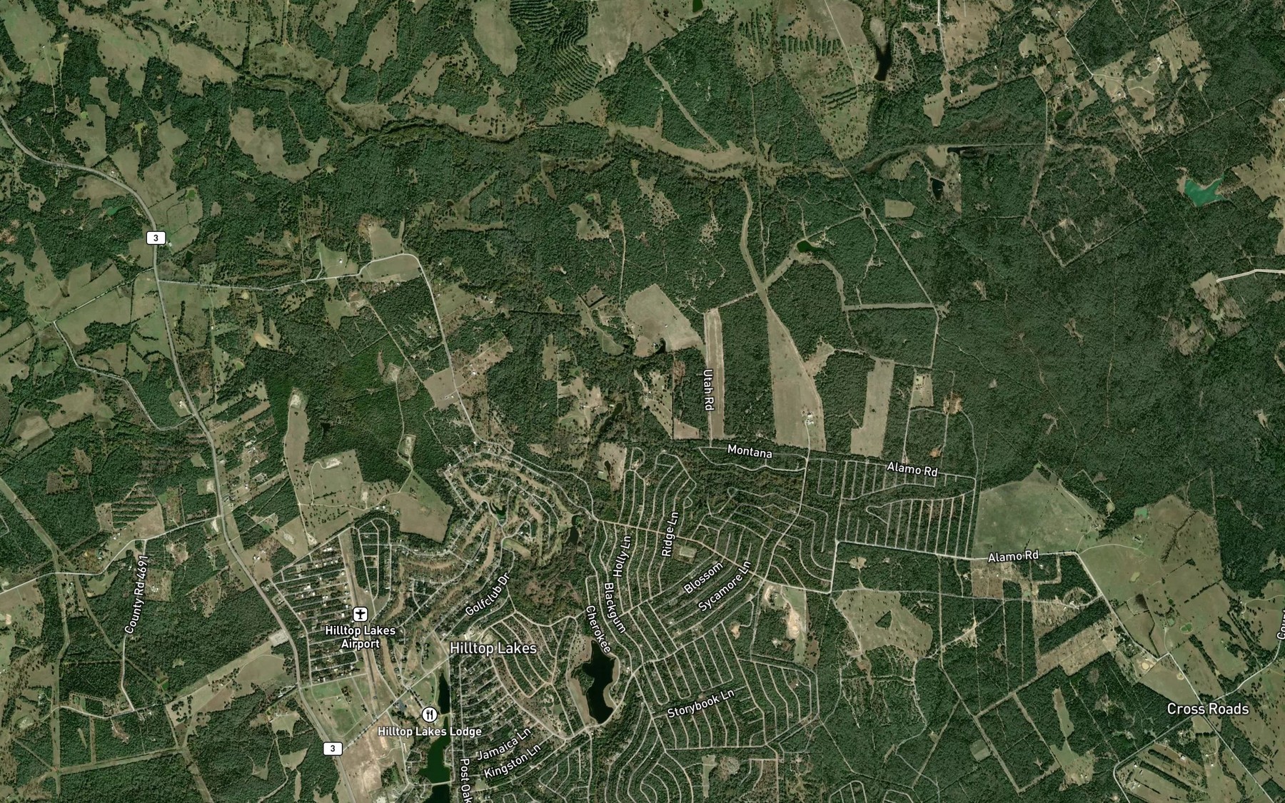 Satellite map of the Hines Branch