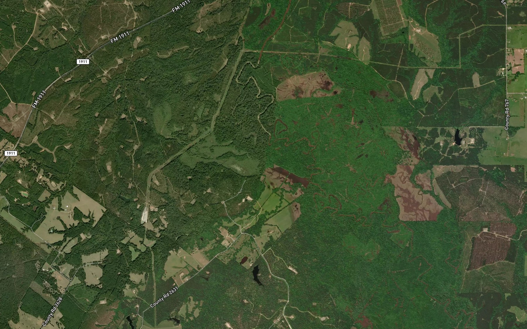 Satellite map of the Turkey Creek