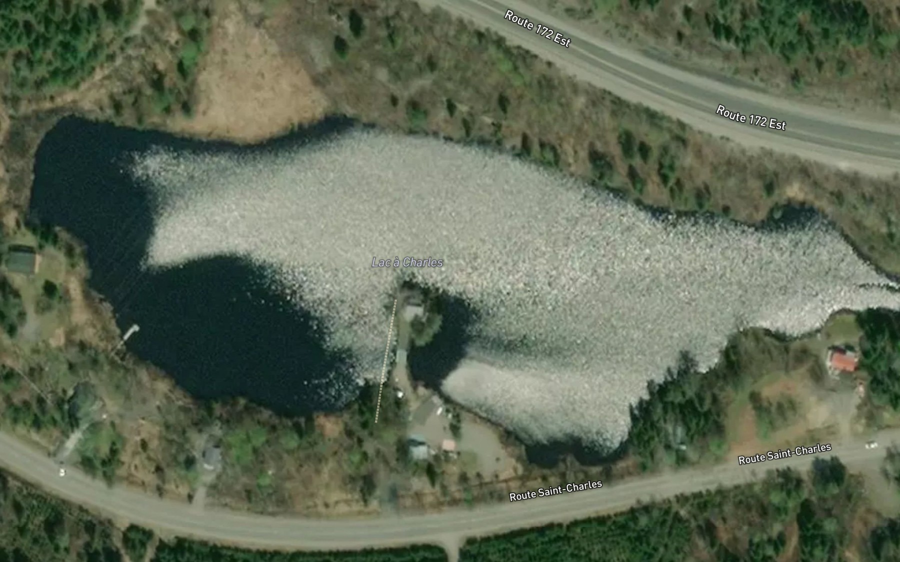 Satellite map of the Lac a Charles