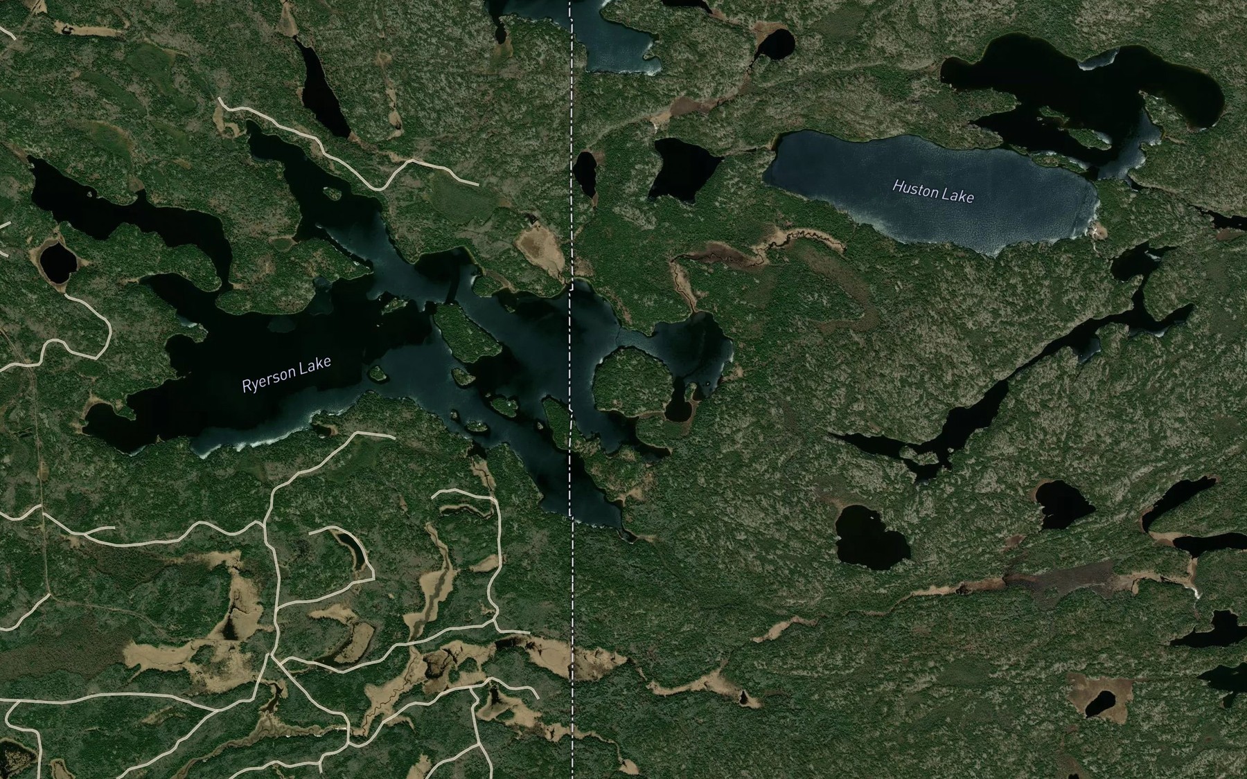 Satellite map of the Ryerson Lake