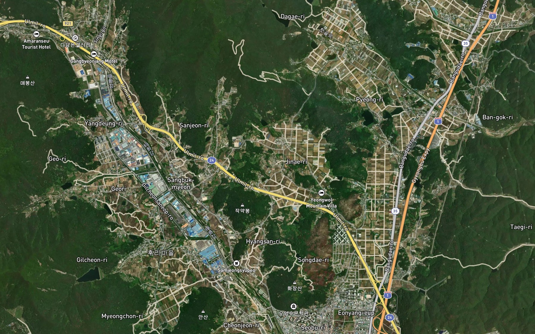 Satellite map of the Golsaemot