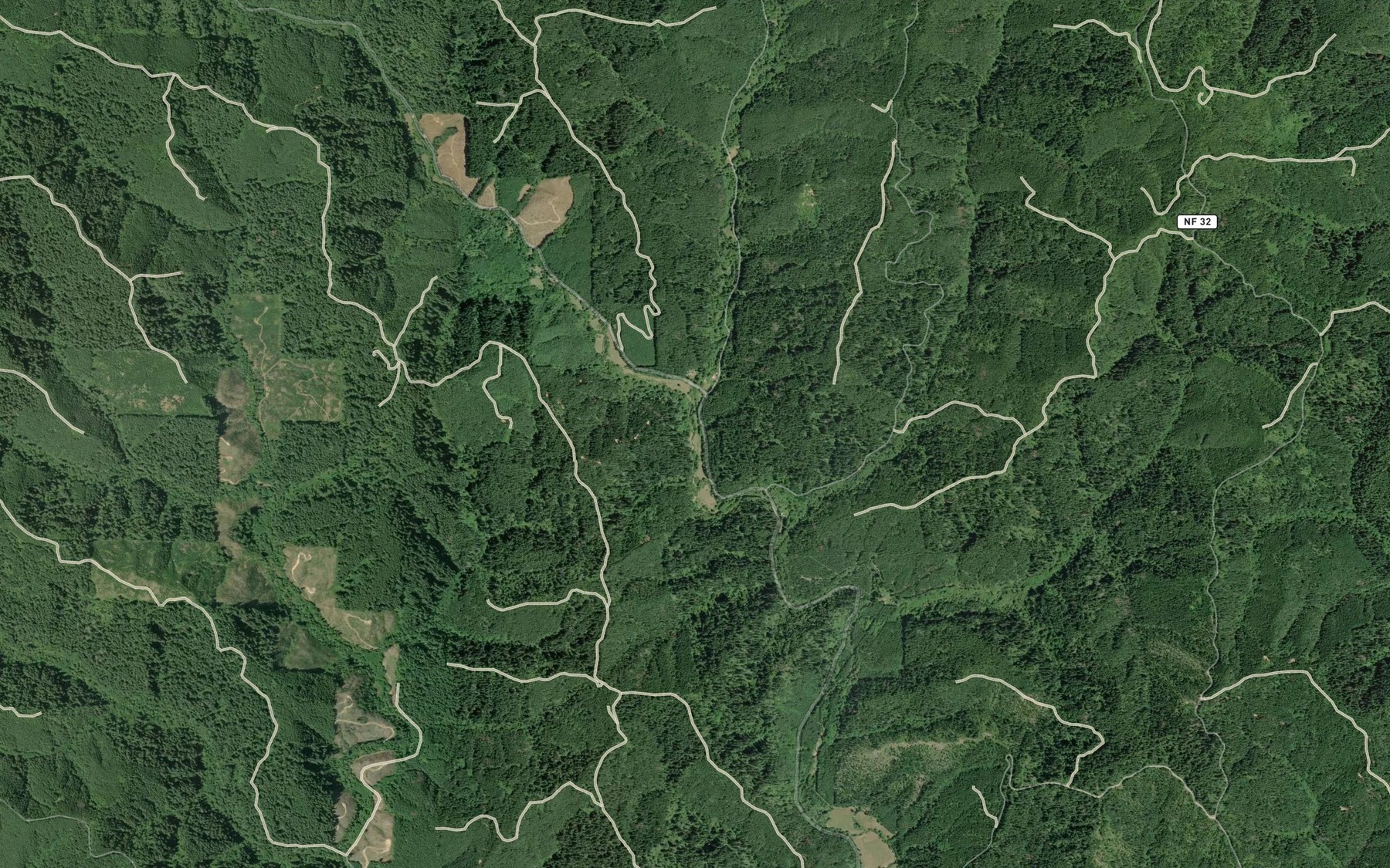 Satellite map of the North Fork Indian Creek