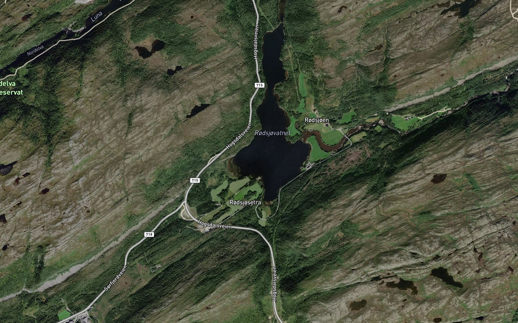 Satellite map of the Rodsjoen