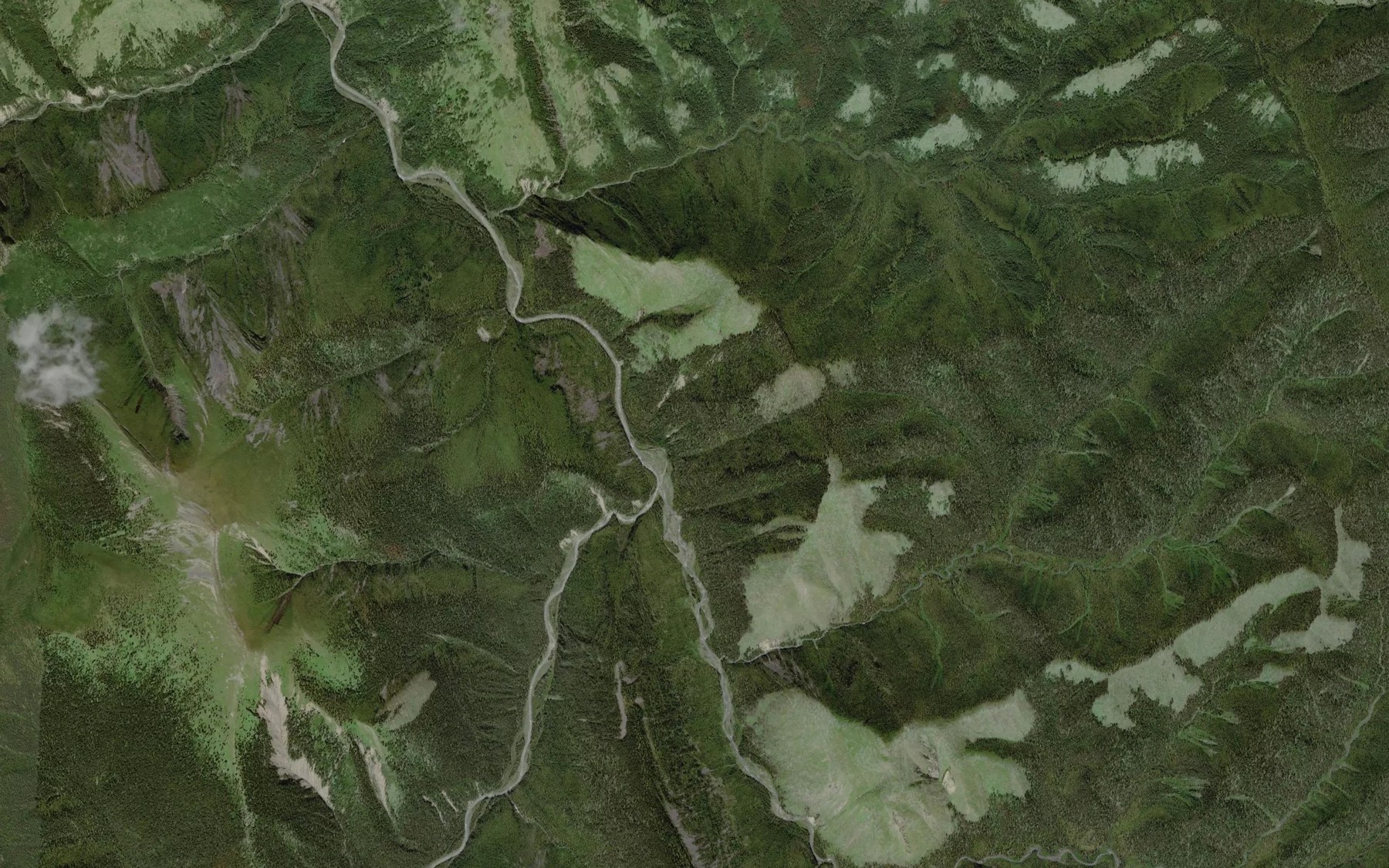 Satellite map of the Larman Creek