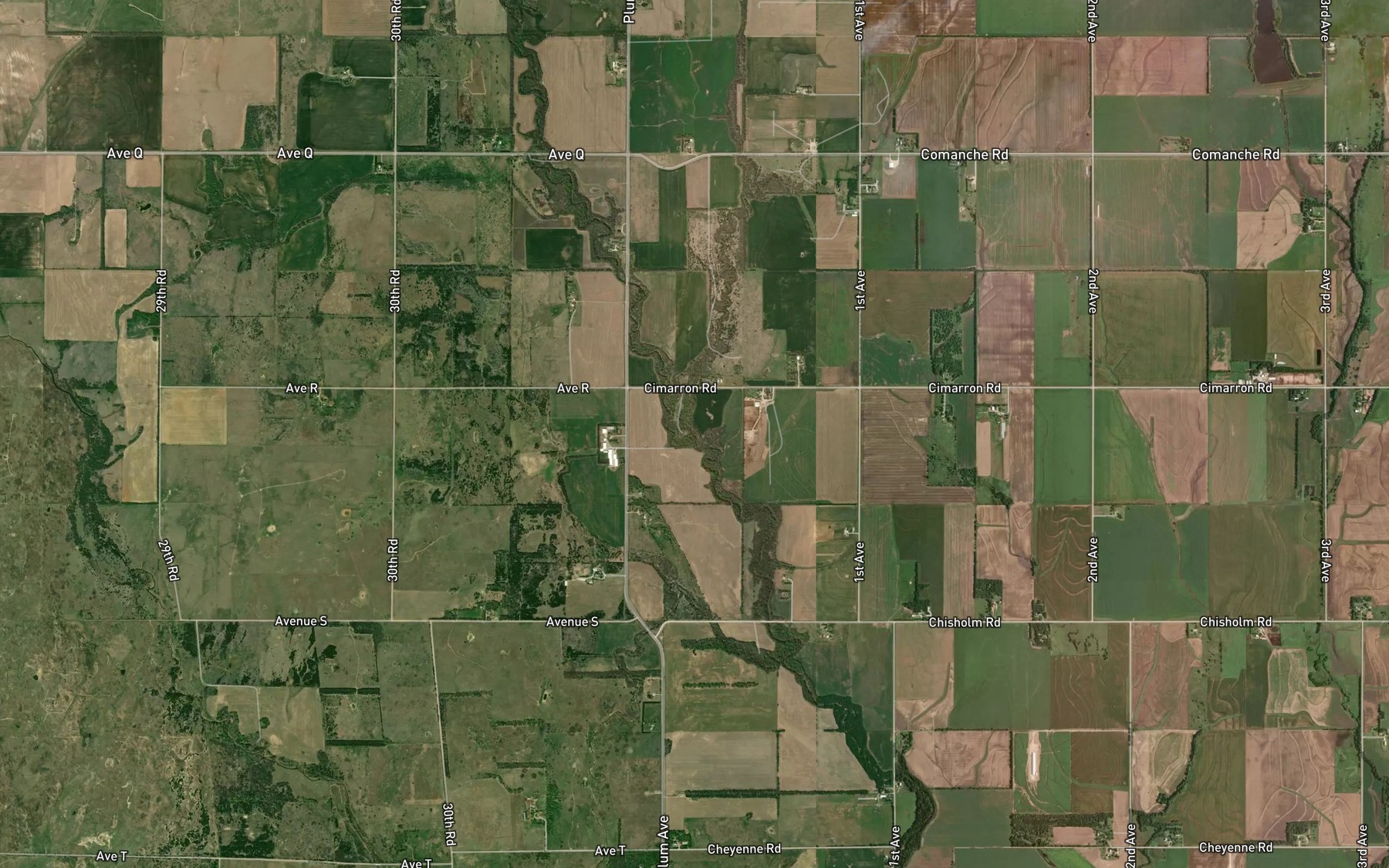 Satellite map of the Lone Tree Creek