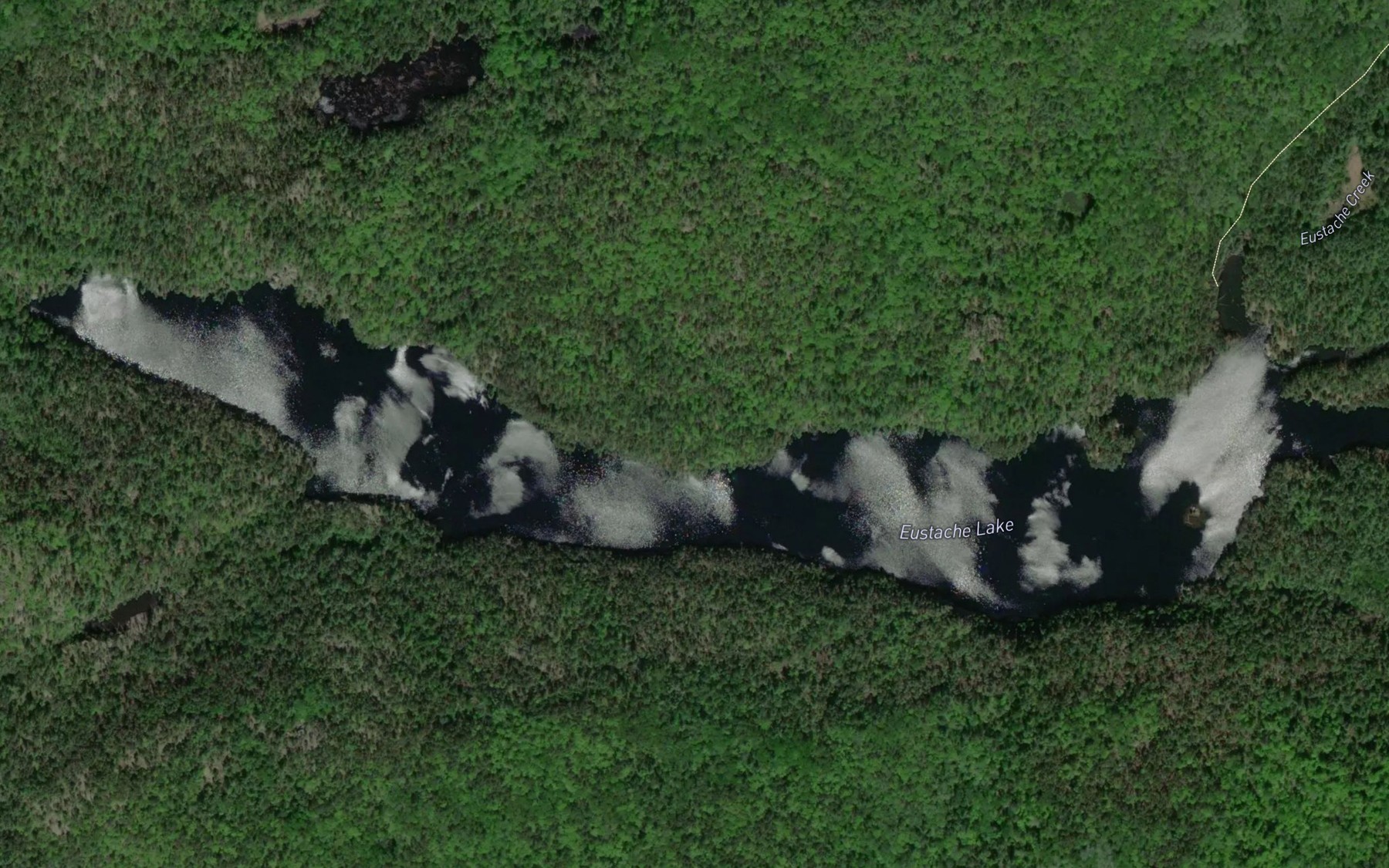 Satellite map of the Eustache Lake