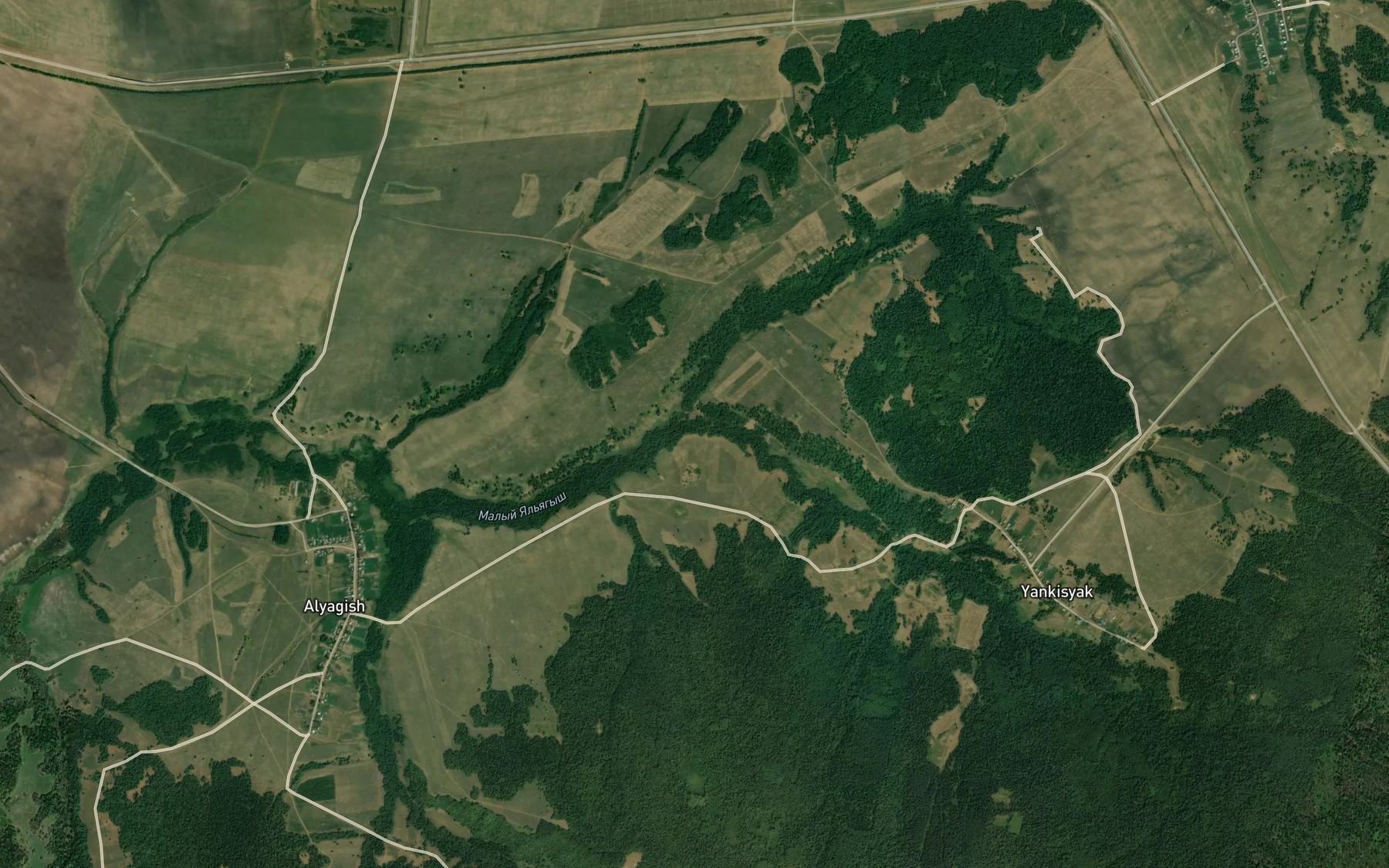 Satellite map of the Malyy Al'yagysh