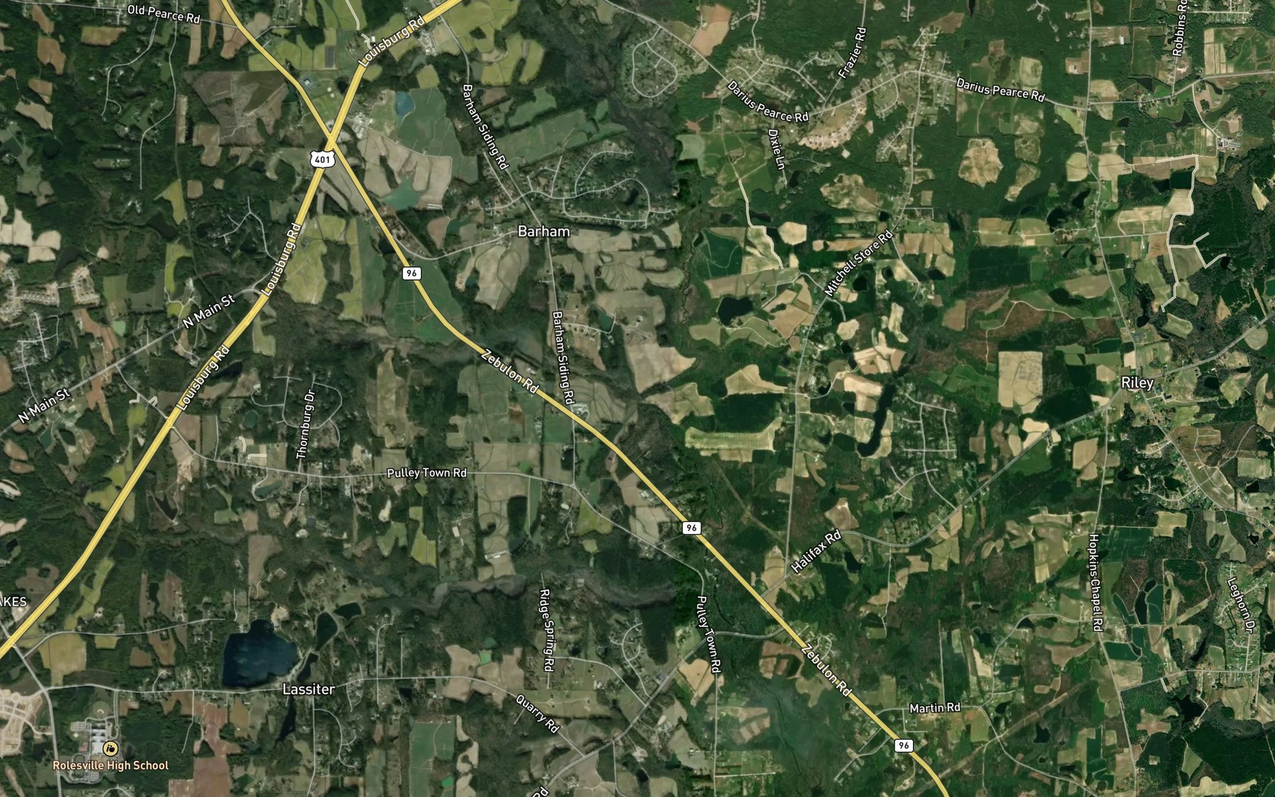 Satellite map of the Perry Creek